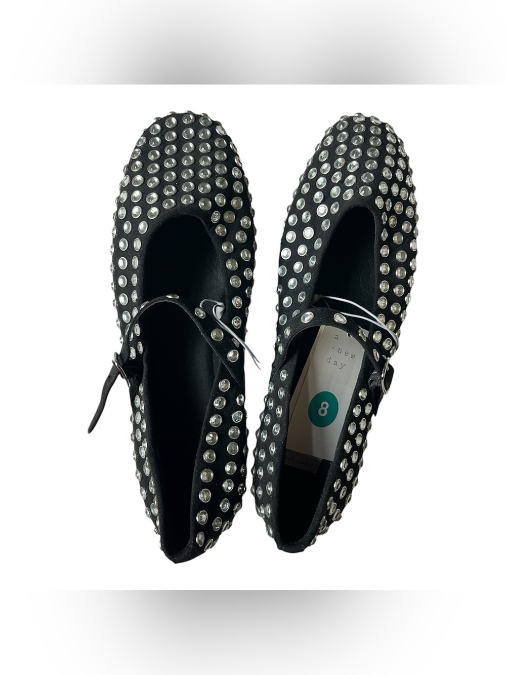 NWT A NEW DAY ISSA RHINESTONE MARY JANE BALLET FLATS WOMENS 8